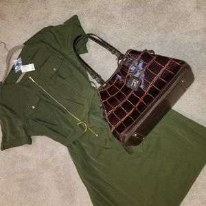 Dooney & Bourke Croc Embossed Tassel Bag